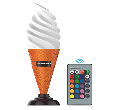 Remote Controller 16 Color Change Ice Cream Cone Lamp 